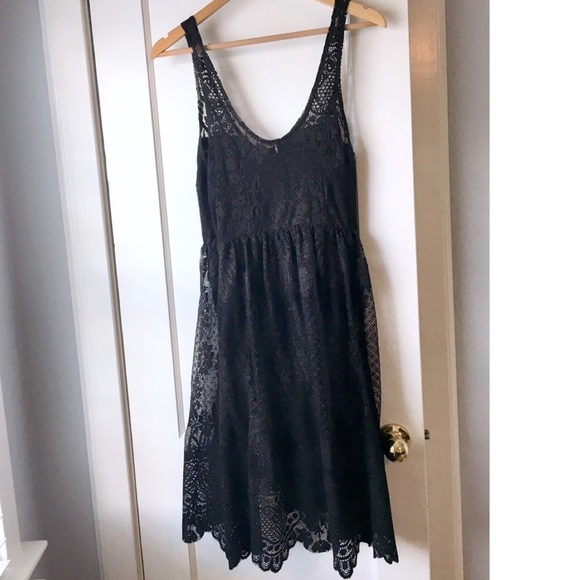 Free People Kristal Lace Salinas Foil Print Black - Picture 4 of 6